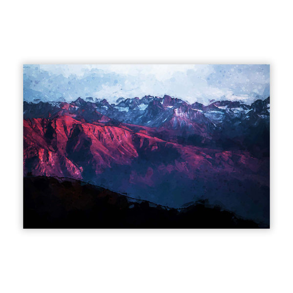 Big Box Art Poster Lilafarbenes Licht auf den Berggipfeln | Wayfair.de